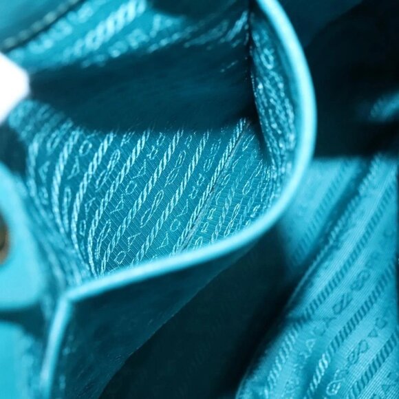 PRADA Hand Bag Leather 2way Green Gold Auth 139193 - Picture 13 of 16